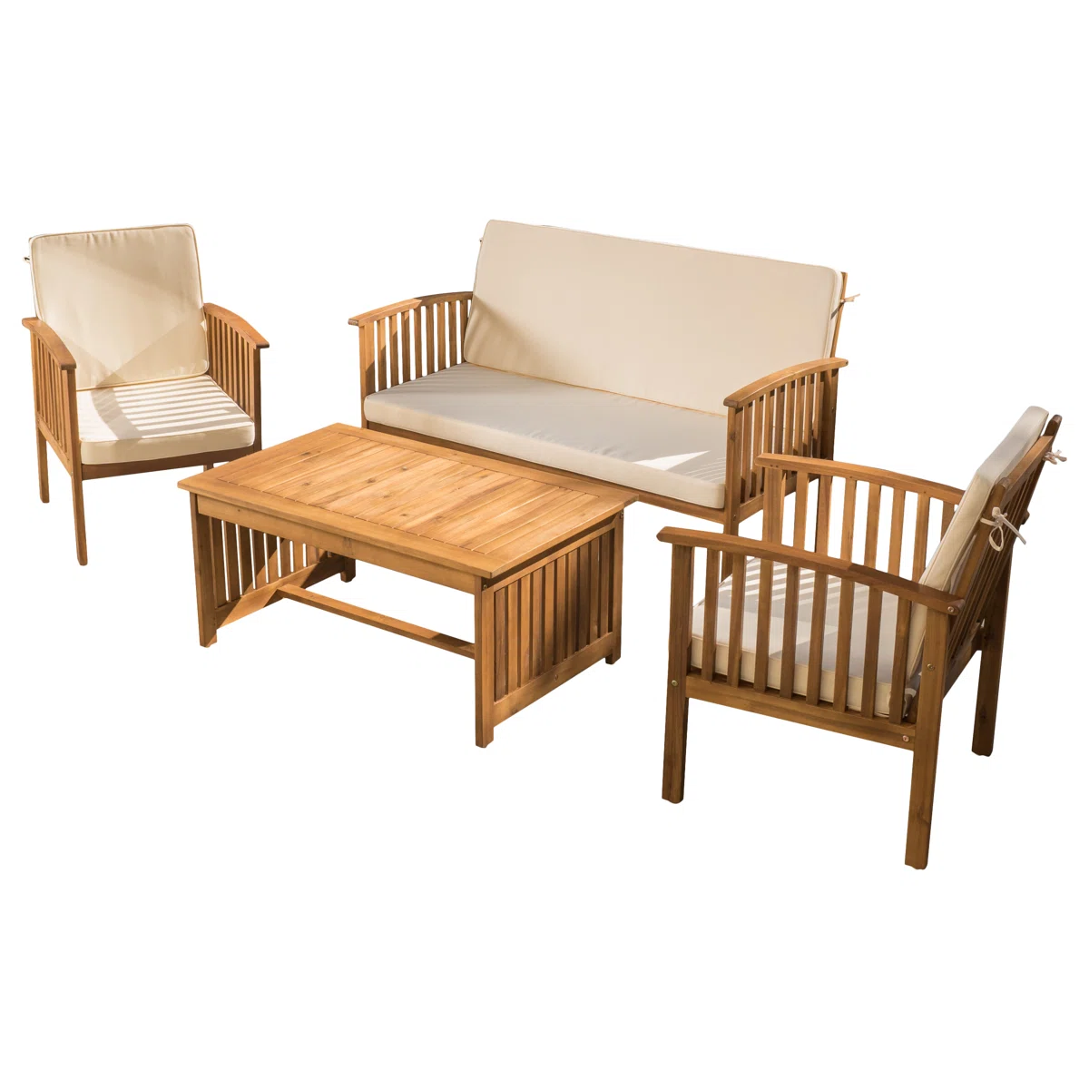 Elvara – Salon de Jardin 4 Pièces avec Coussins Confort Élégant pour Extérieur Moderne