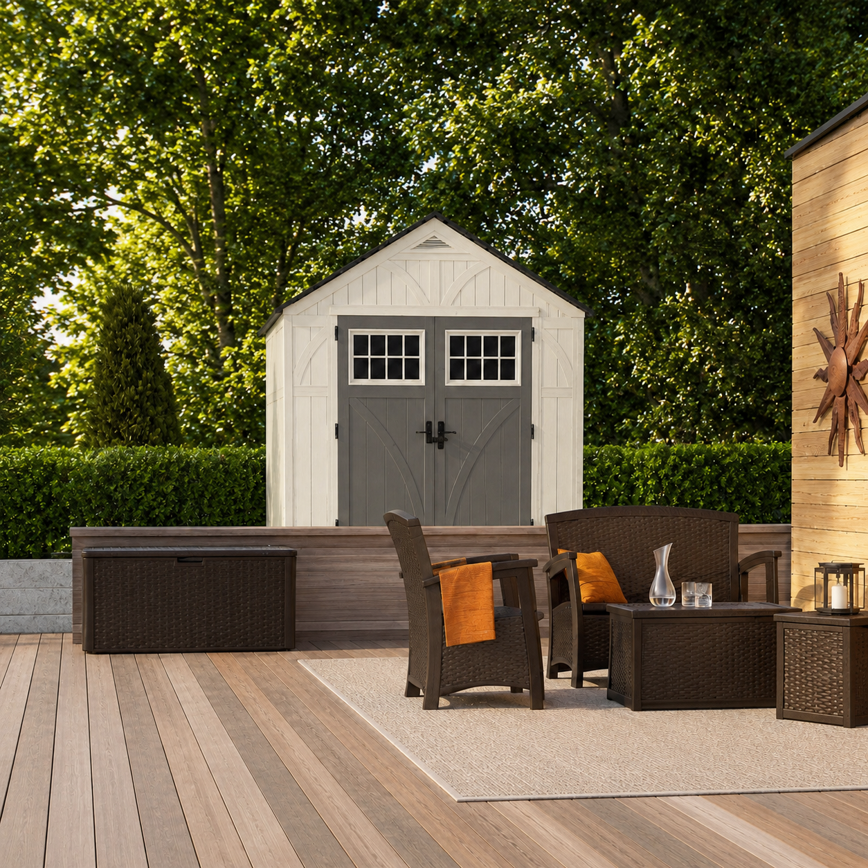 Tremont – Abri de jardin en résine renforcée à double porte