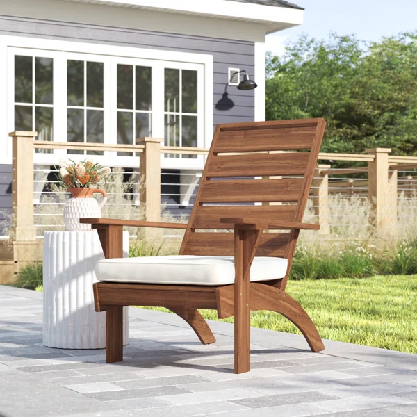 Teyra – Fauteuil extérieur en bois d’acacia avec coussin