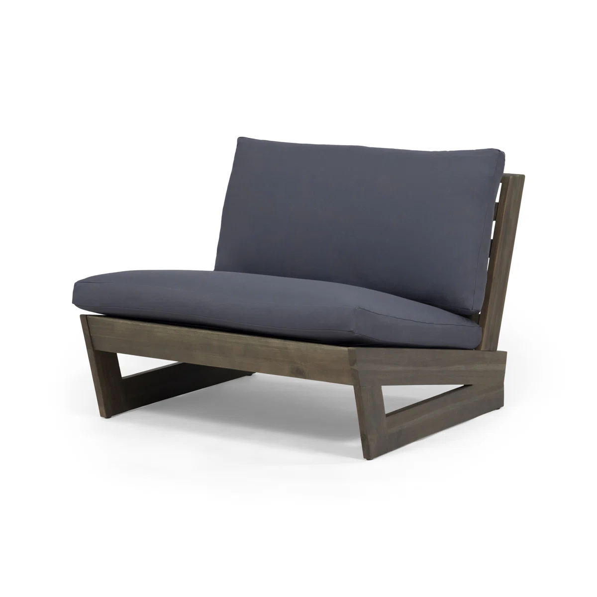Salon de jardin moderne Louise en bois d’acacia avec coussins