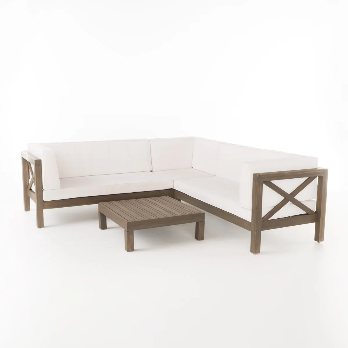 Toscana – Salon de Jardin d’Angle 4 Pièces avec Coussins