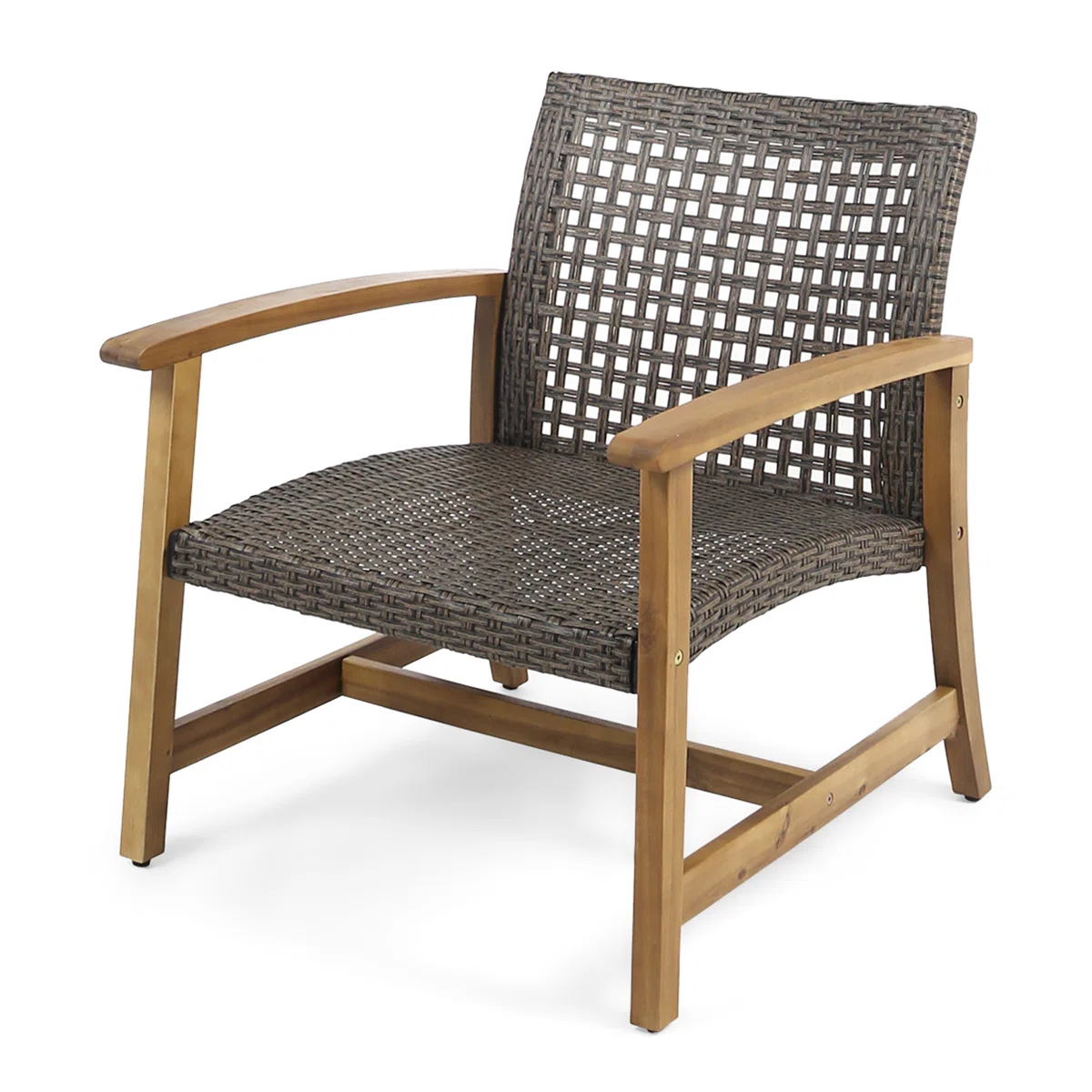 Wellara – Lot de 2 Fauteuils de Jardin en Bois et Rotin PE avec Confort Élégant pour Extérieur