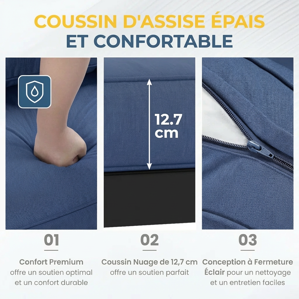 Branthea – Salon de Jardin 5 Places en Aluminium Premium avec Coussins Confort Haut de Gamme