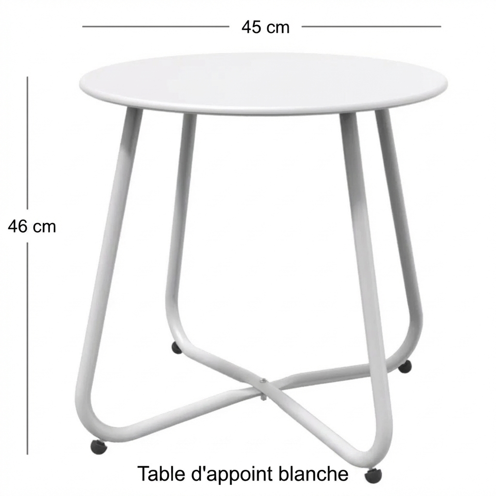 Wolbra – Ensemble Transats Extérieurs avec Table d’Appoint pour Jardin et Piscine