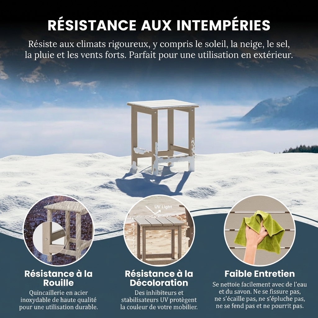 Laguna – Transat Extérieur avec Table d’Appoint pour Détente Élégante au Soleil