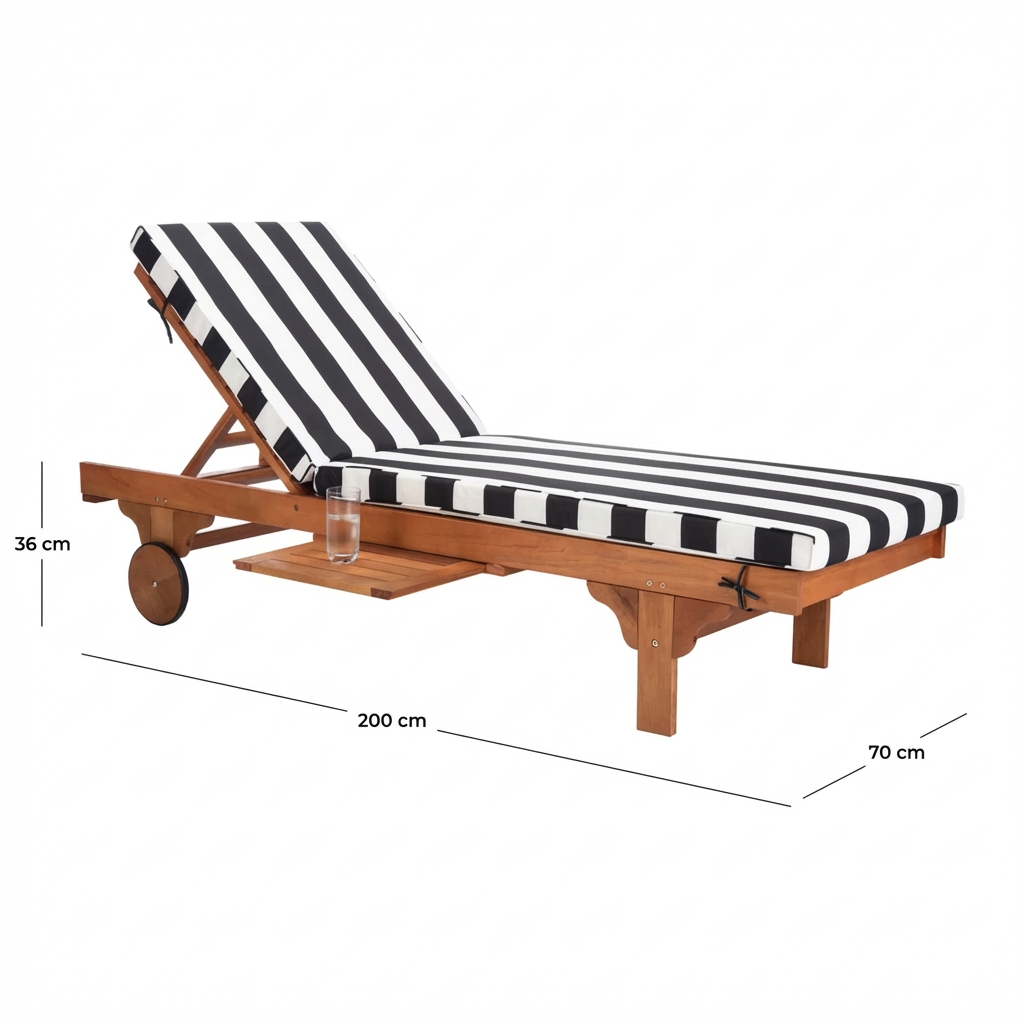 Alvara – Transat Extérieur en Bois d’Eucalyptus avec Coussin Inclus pour Confort Élégant