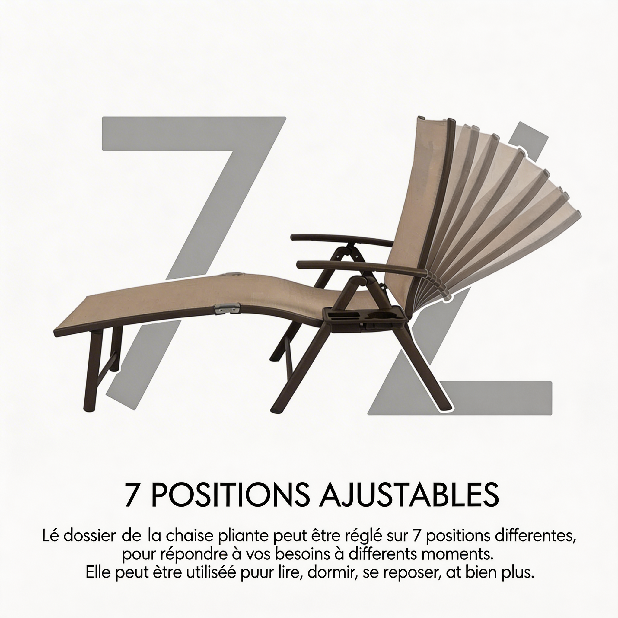 Cozy – Lot de 2 Transats Inclinables en Aluminium avec Coussin