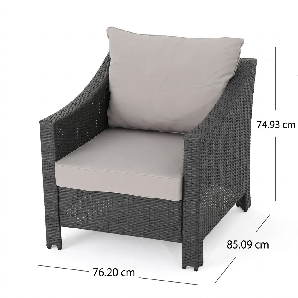 Orlena Lounge – Lot de 2 fauteuils de jardin en résine tressée avec coussins