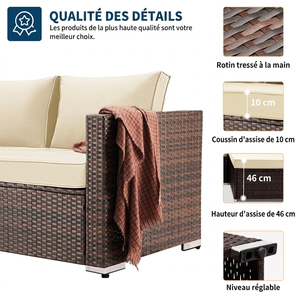 Azmira — Salon de jardin modulable 6 places