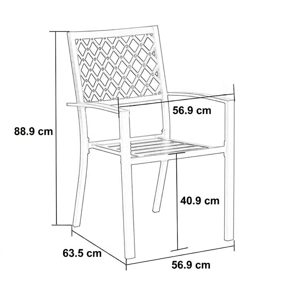 Ashford - Ensemble repas de jardin 4 personnes avec table carrée