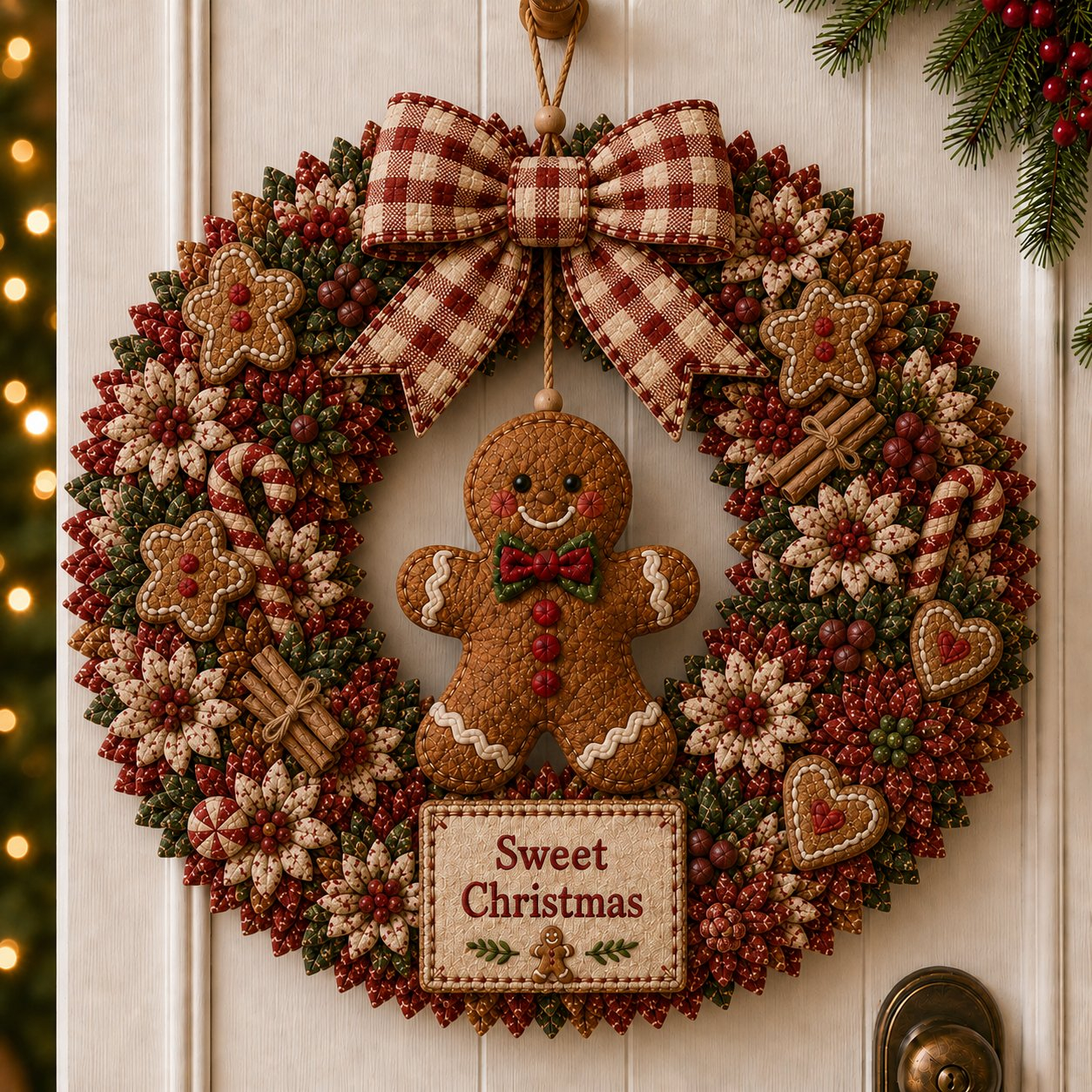 🏆Limited Time Sale 49% OFF🎁🎄 3D Fabric Poke Wreath DIY Kit