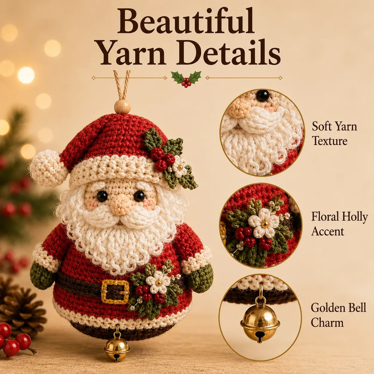 🎄Beginner-Friendly Christmas Character DIY Ornament Kit | Complete Craft Set with Soft Materials, Decorative Details & Step-by-Step Instructions Included ✨