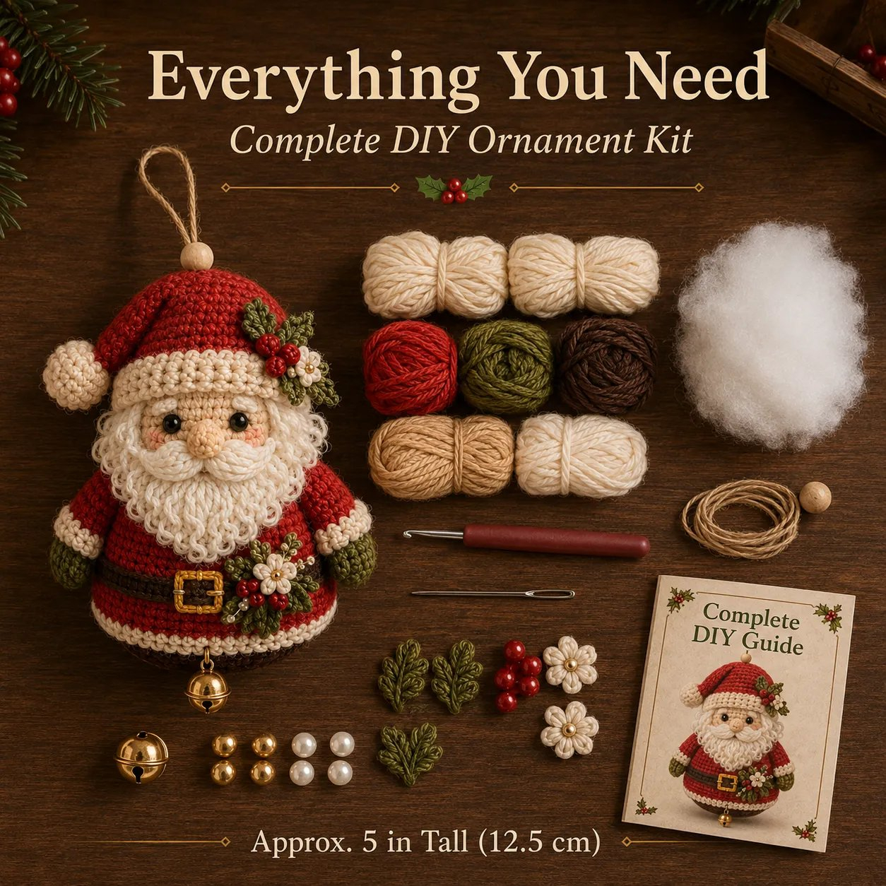 🎄Beginner-Friendly Christmas Character DIY Ornament Kit | Complete Craft Set with Soft Materials, Decorative Details & Step-by-Step Instructions Included ✨