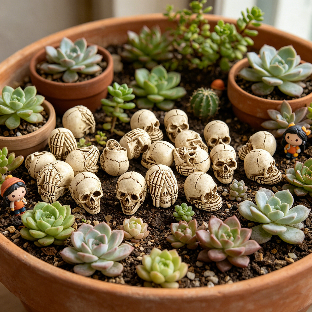 Miniature Skull Set of 20 Halloween Decorations and Ghost Festival Atmosphere Ornaments