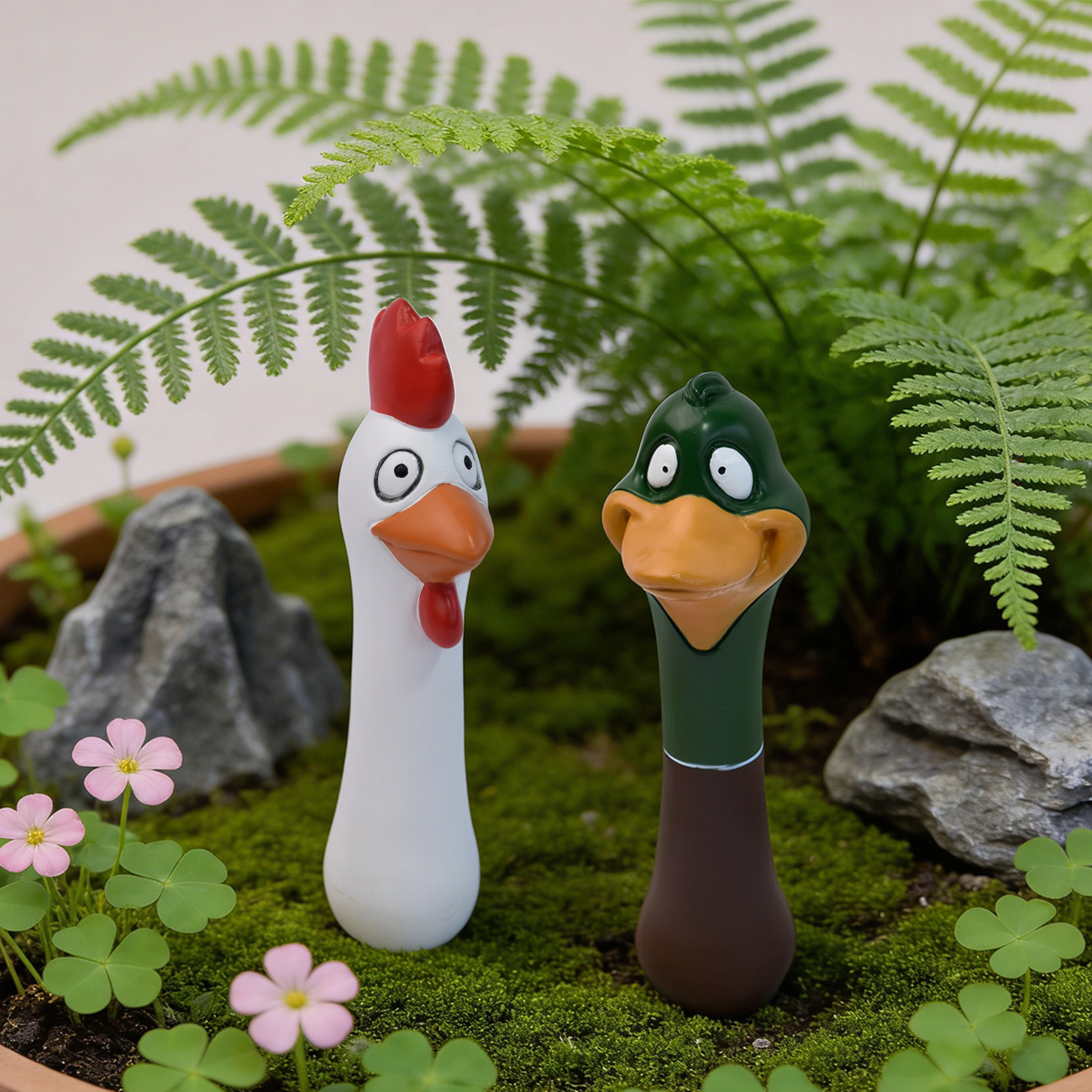 Cartoon flamingo decorative plug-in for outdoor parks, paths, flower beds, gardens, and courtyards.