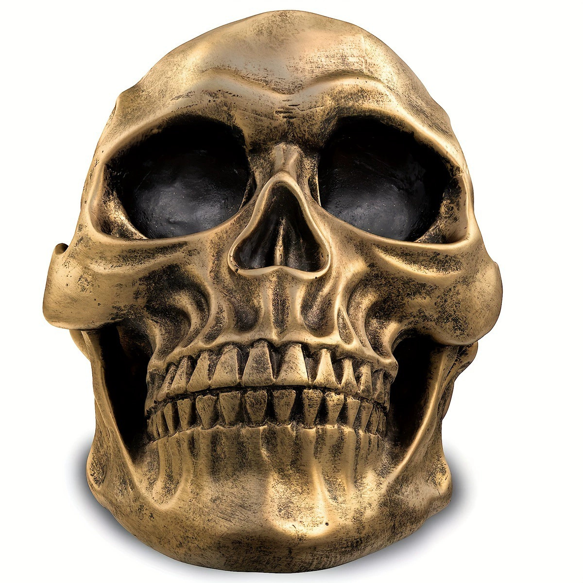 🎃 Resin Human Skull Statue | Gothic Skull Decor for Halloween, Dark Academia & Haunted House