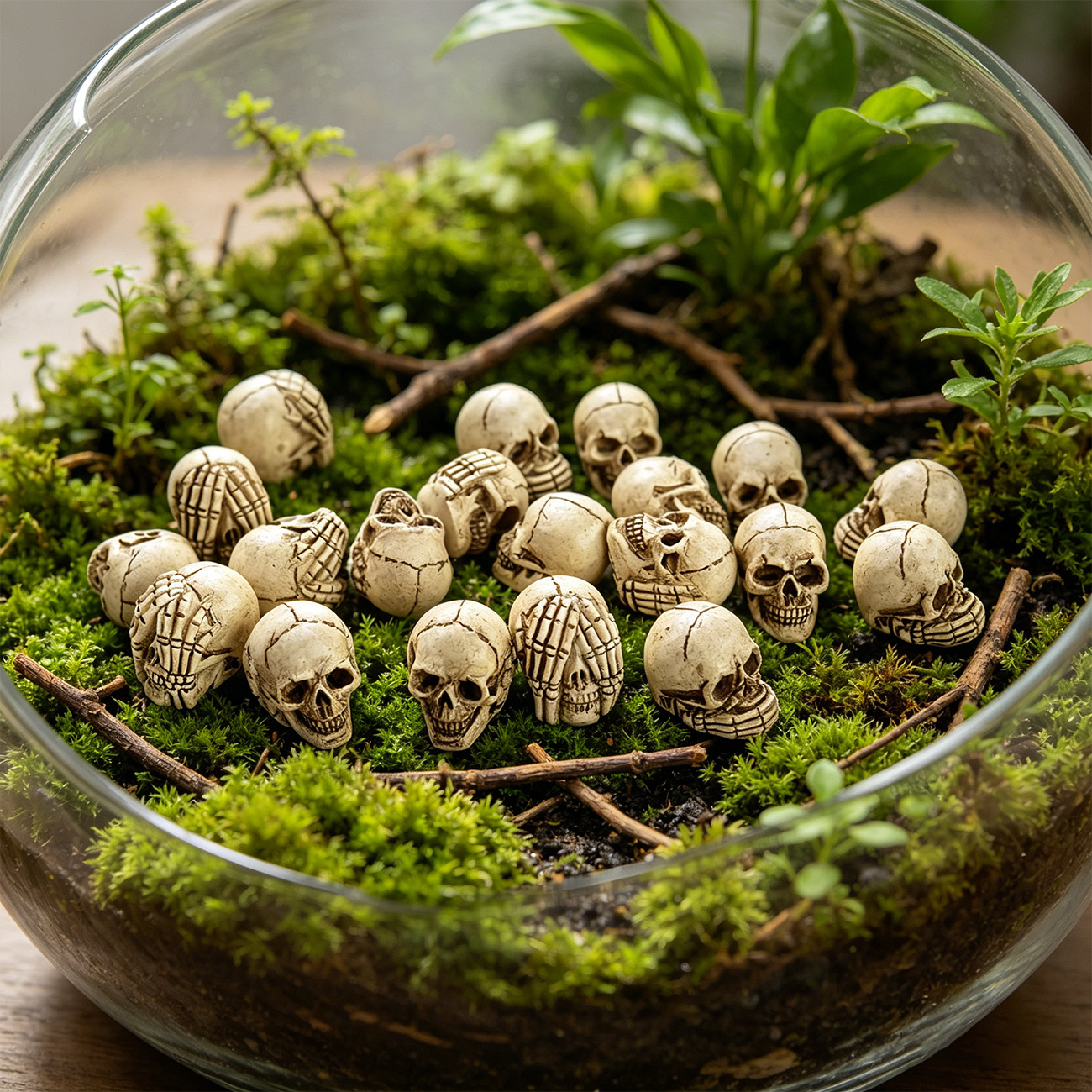 Miniature Skull Set of 20 Halloween Decorations and Ghost Festival Atmosphere Ornaments