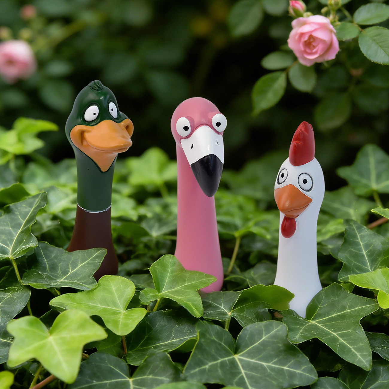 Cartoon flamingo decorative plug-in for outdoor parks, paths, flower beds, gardens, and courtyards.