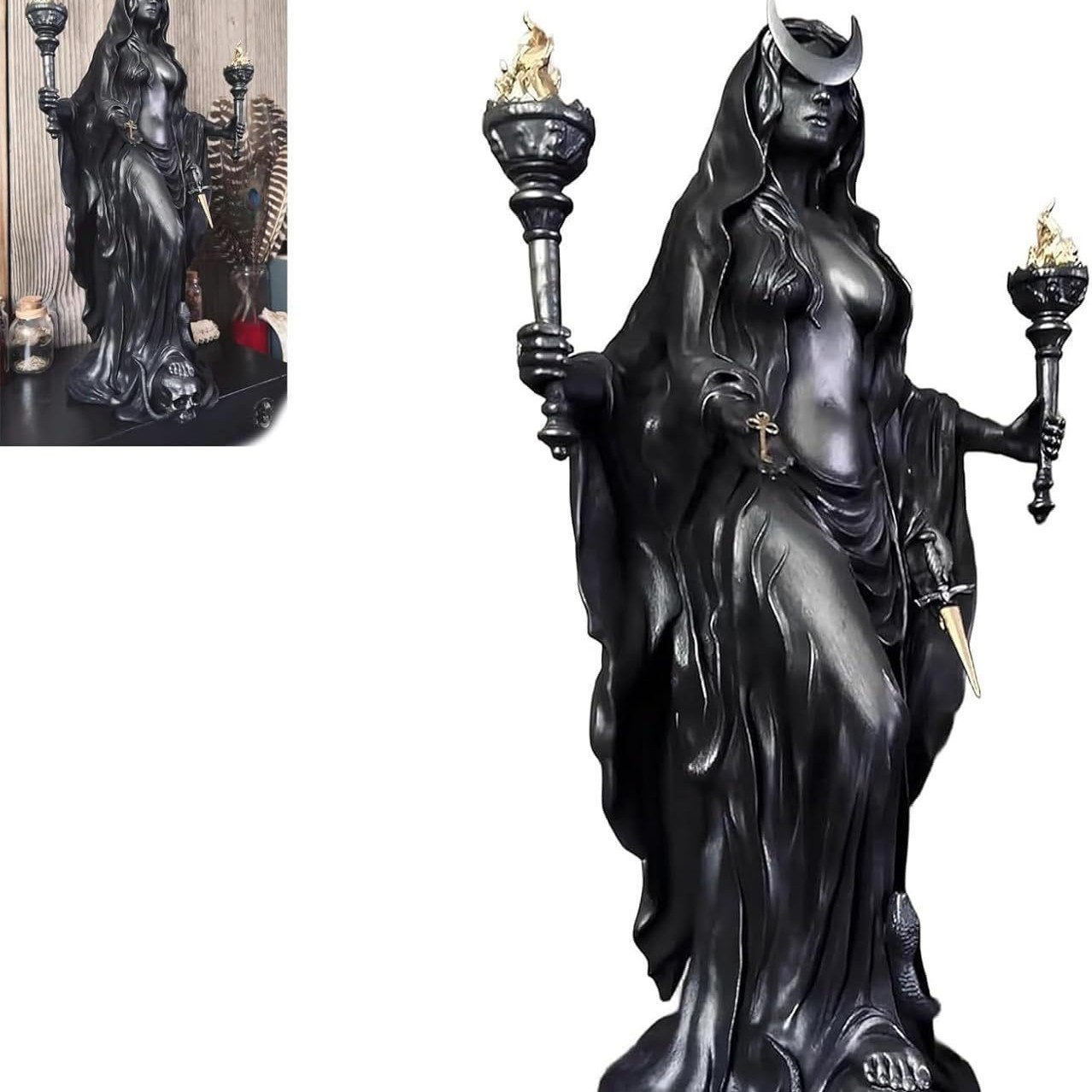 Witch Statue Halloween Resin Ornament Home Decoration Night Witch Ornament