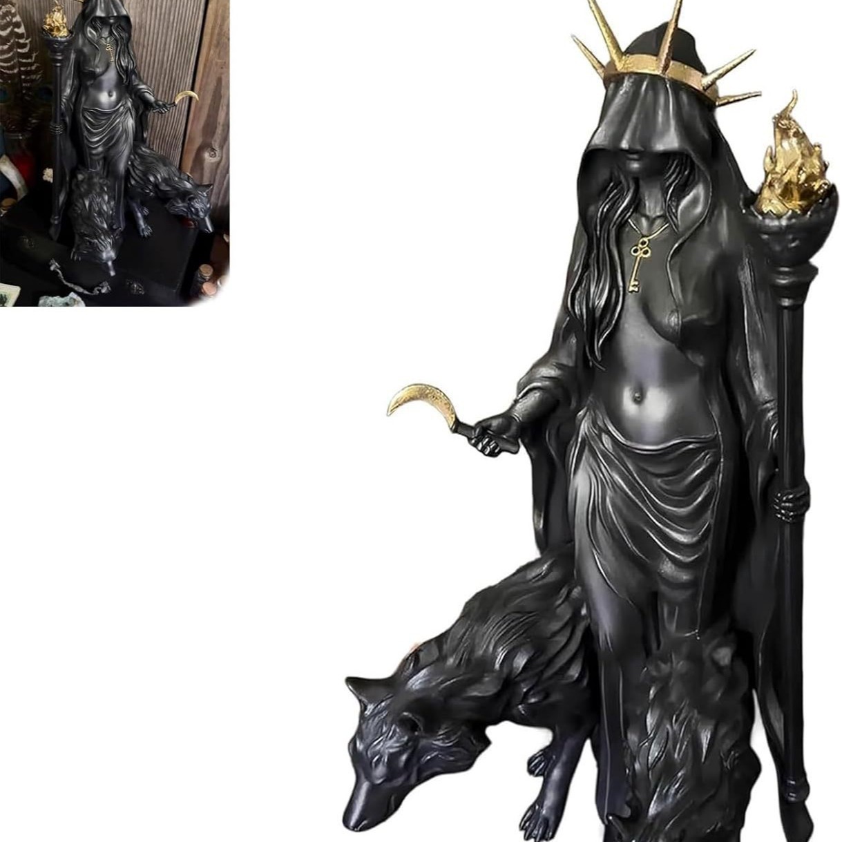 Witch Statue Halloween Resin Ornament Home Decoration Night Witch Ornament