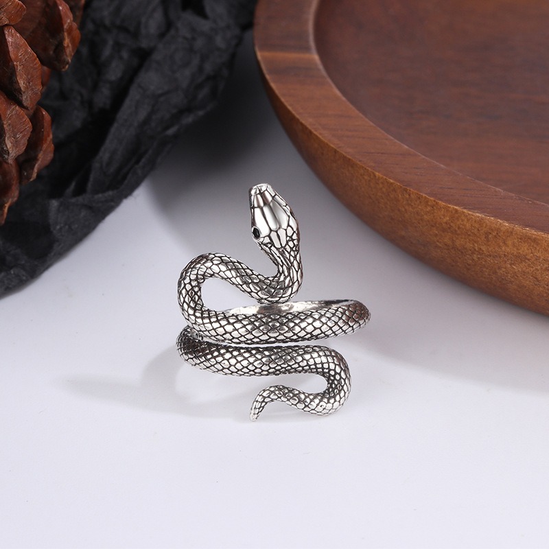 Serpent Guardian S925 Sterling Silver Vintage 3D Snake Ring