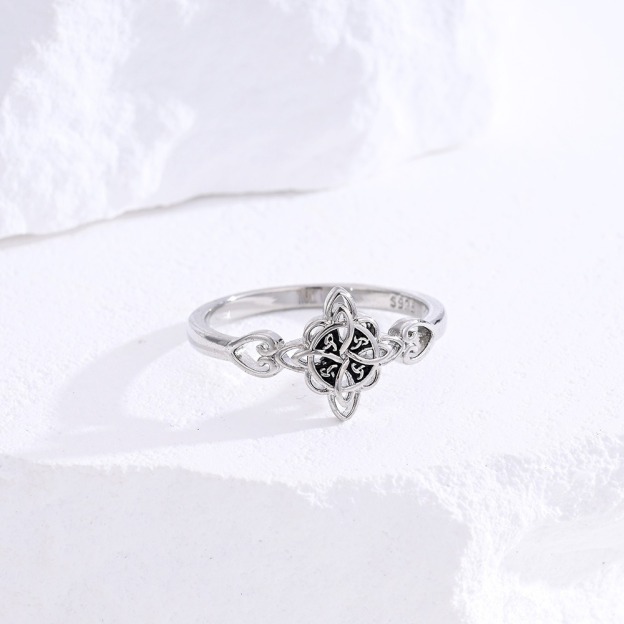 Sacred Guardian S925 Sterling Silver Celtic Witch Knot Ring