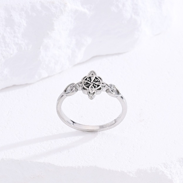 Sacred Guardian S925 Sterling Silver Celtic Witch Knot Ring
