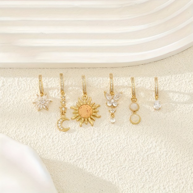 "elestial Glow 14K Gold S925 Silver Clicker Belly Button Ring Set