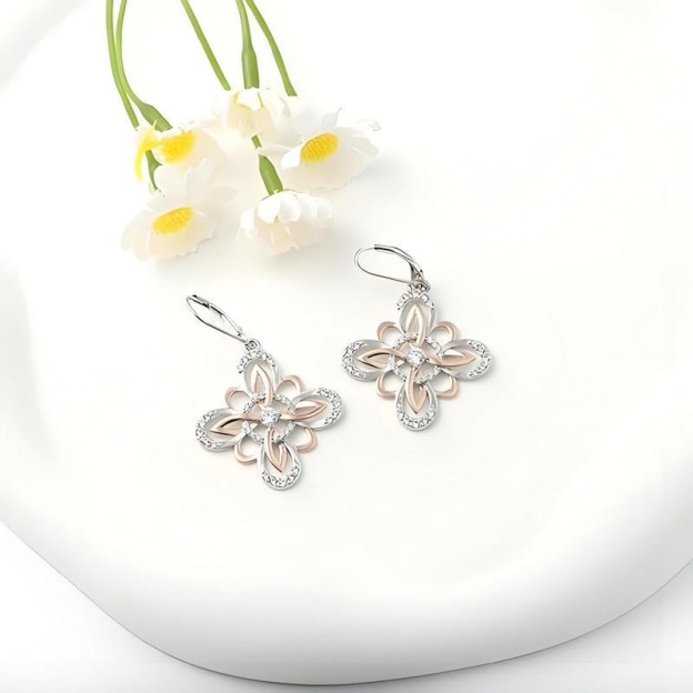 Sacred Witch Knot S925 Silver Two-Tone Dangle Earrings