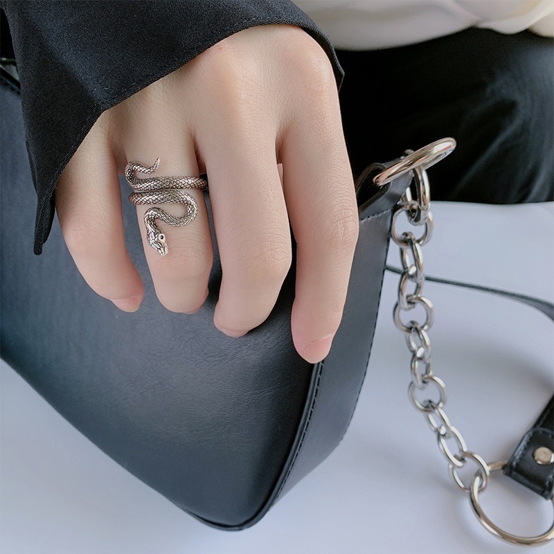 Serpent Guardian S925 Sterling Silver Vintage 3D Snake Ring