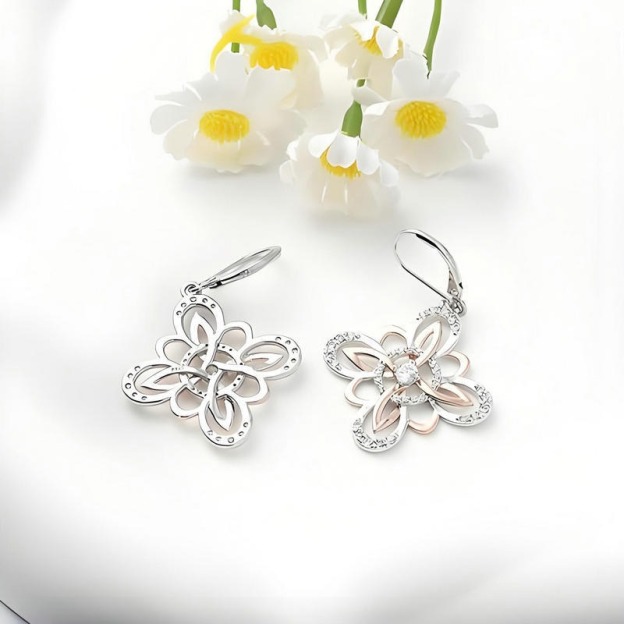 Sacred Witch Knot S925 Silver Two-Tone Dangle Earrings