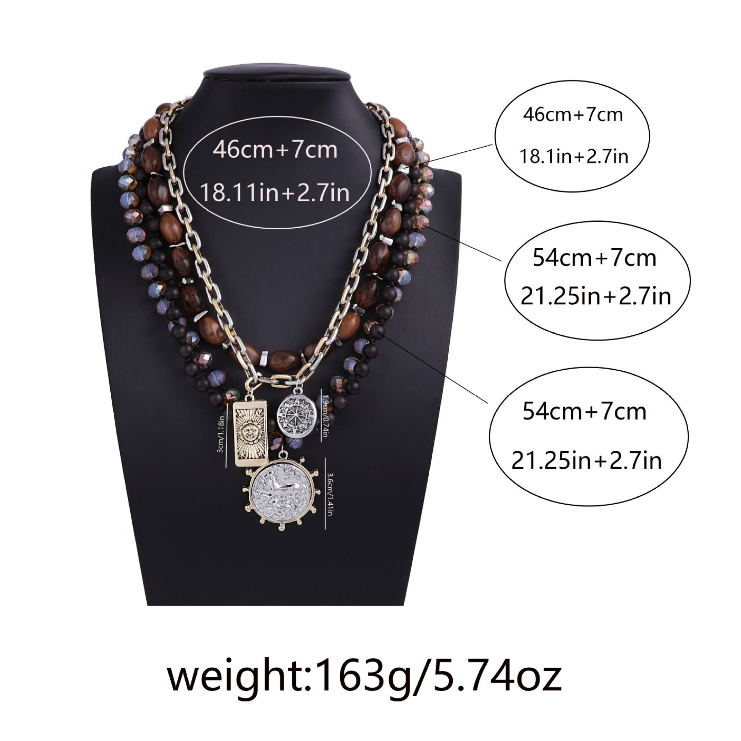 Nautical Treasure S925 Silver 14K Gold Plated Layered Beach Necklace
