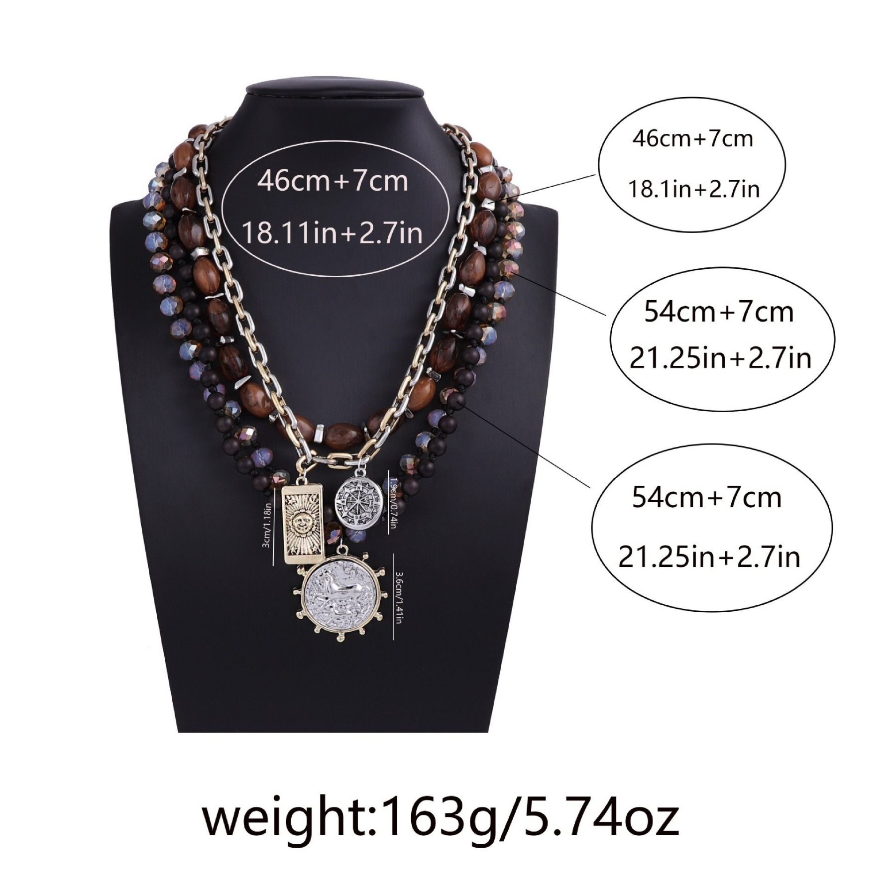 Nautical Treasure S925 Silver 14K Gold Plated Layered Beach Necklace