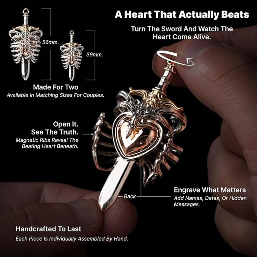 Pure Mechanical Beating Heart Pendant Necklace