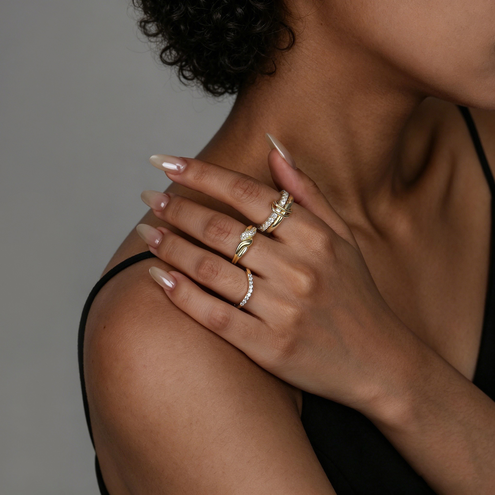 Intertwined Radiance 14K Gold Pavé Knot Ring