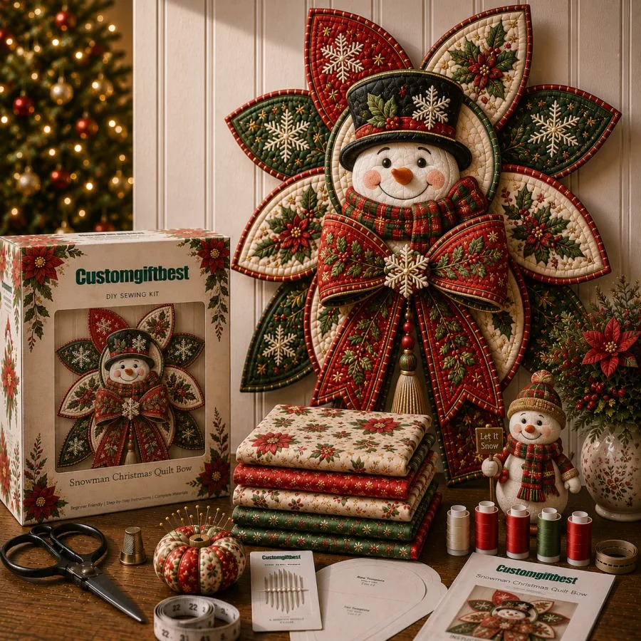 Christmas DIY Quilt Bow Sewing Kit 🎄
