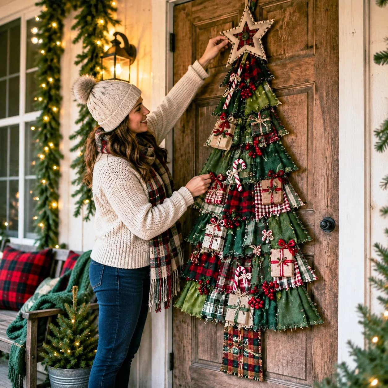🔥😍Beginner-Friendly DIY Oversized Patchwork Christmas Tree Door Hanging Kit | Complete Kit with All Tools & Step-by-Step Guide Included 💕🎄