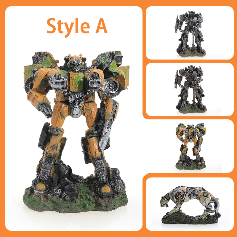 Aquarium landscaping robot, resin landscape aquarium craft, creative ornament, simulated living room decoration.-vidsheer