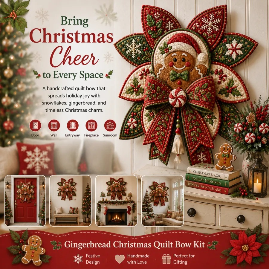 Christmas DIY Quilt Bow Sewing Kit 🎄