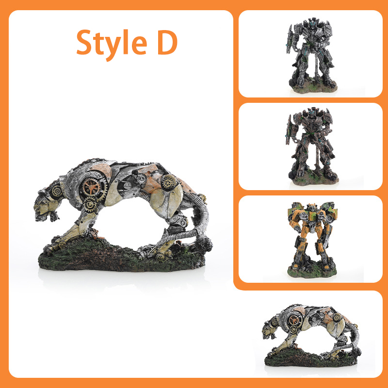 Aquarium landscaping robot, resin landscape aquarium craft, creative ornament, simulated living room decoration.-vidsheer