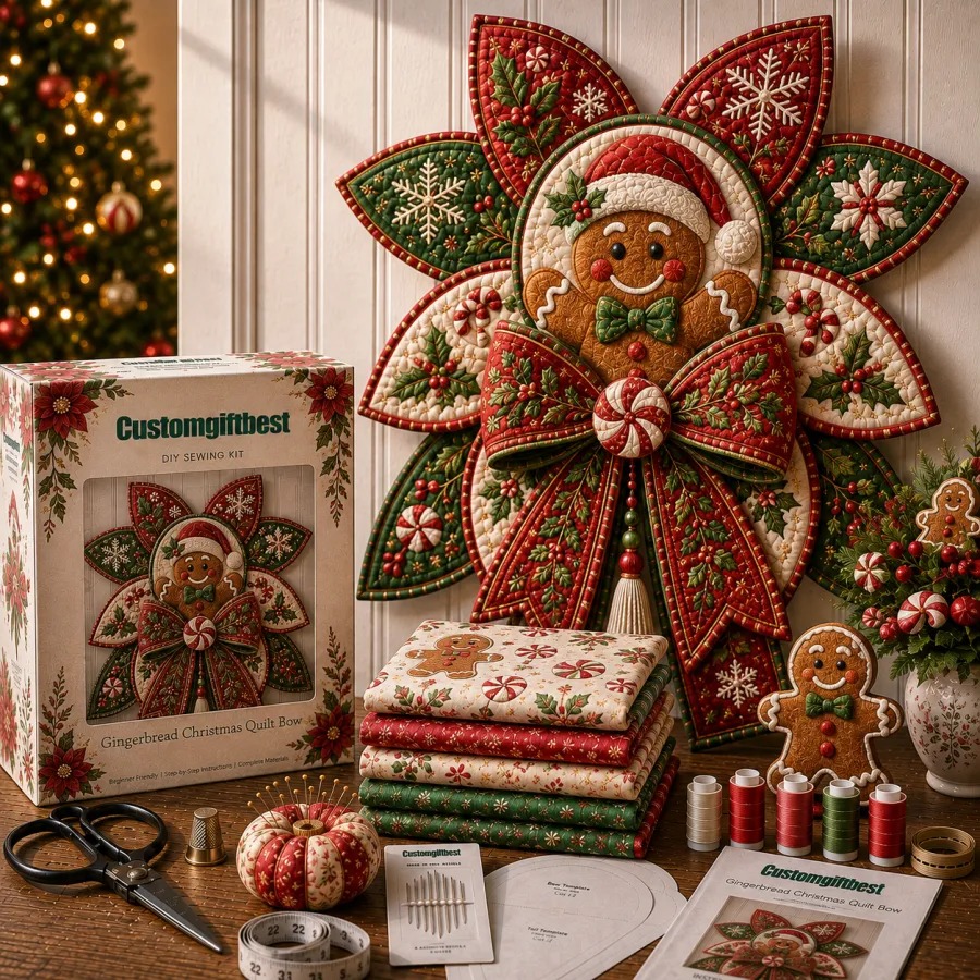 Christmas DIY Quilt Bow Sewing Kit 🎄
