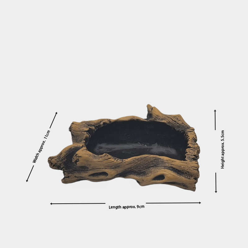 Reptile food and water bowls, driftwood-shaped landscaping bathtubs, small pet fruit puree feeding bowls-vidsheer