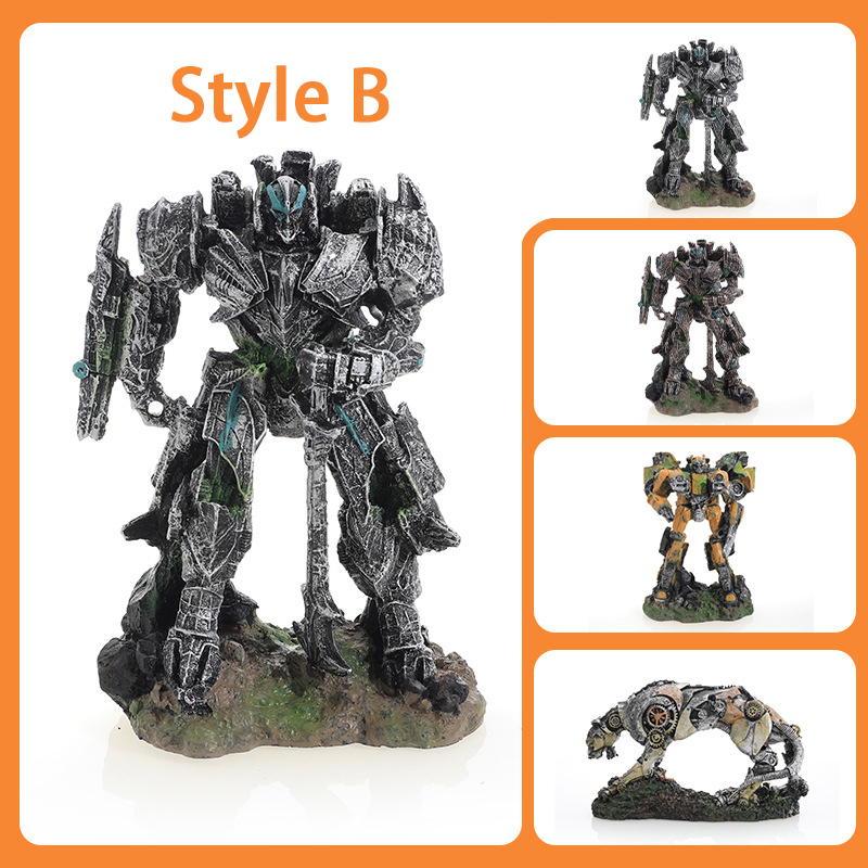 Aquarium landscaping robot, resin landscape aquarium craft, creative ornament, simulated living room decoration.-vidsheer