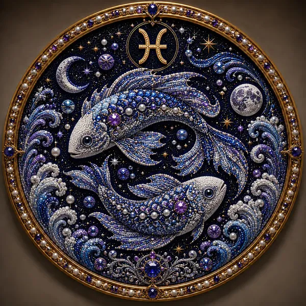 ✨ Premium 3D Pearl 12 Zodiac Signs Art Kit | Luxury Flocked Canvas with Scratch-Resistant Non-Fading Pearl Beads DIY Handmade Astrology Decor ♈🌙💎