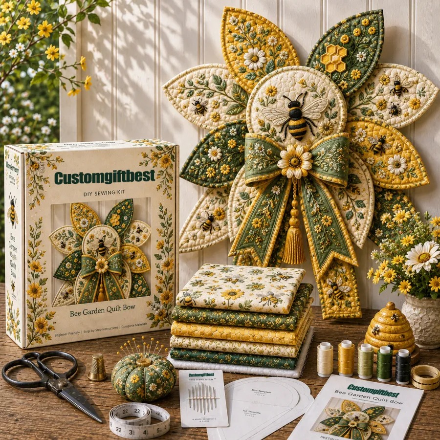 Garden Quilt Bow DIY Sewing Kit 🧵🌸