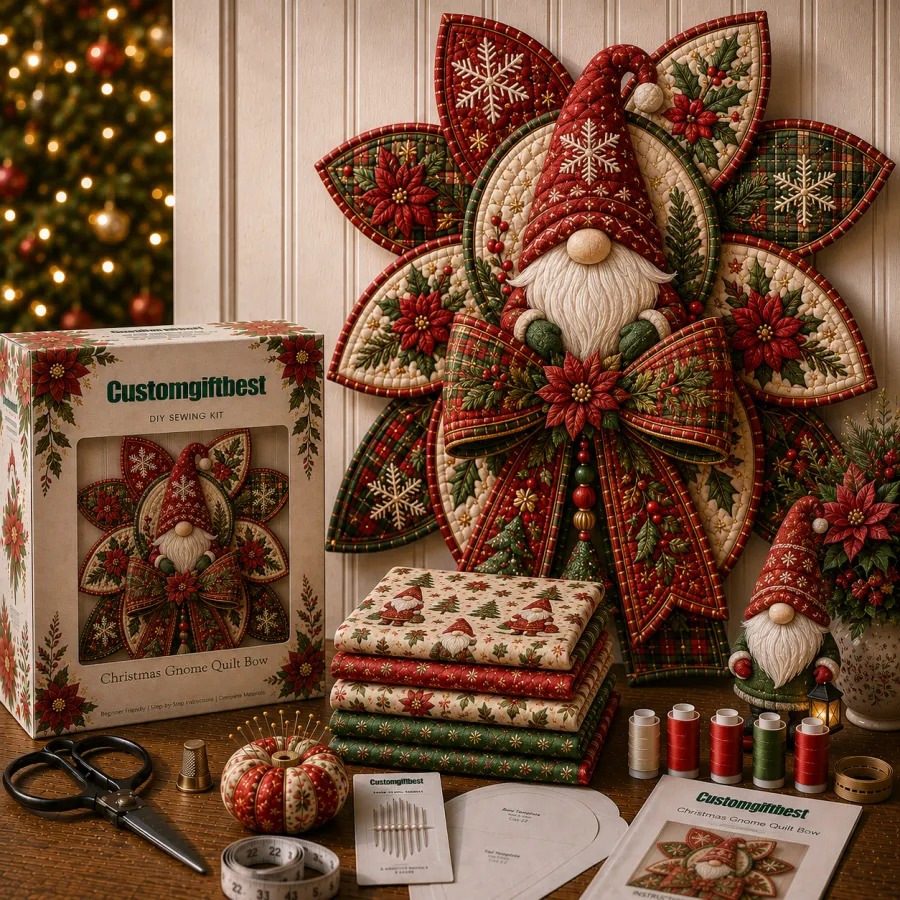 Christmas DIY Quilt Bow Sewing Kit 🎄