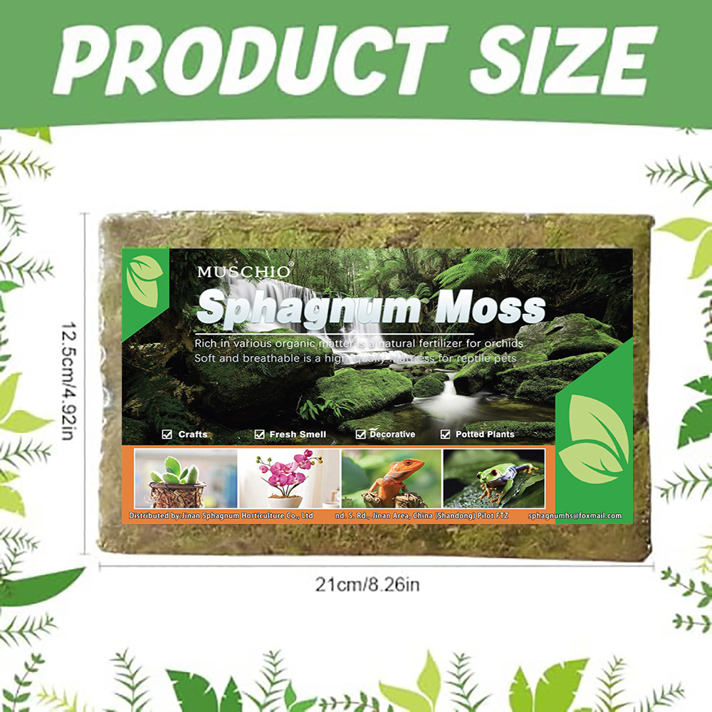 Dry moss, reptile bedding, hamster and reptile decorative landscaping warming bedding, sterile and moisture-retaining sphagnum moss
