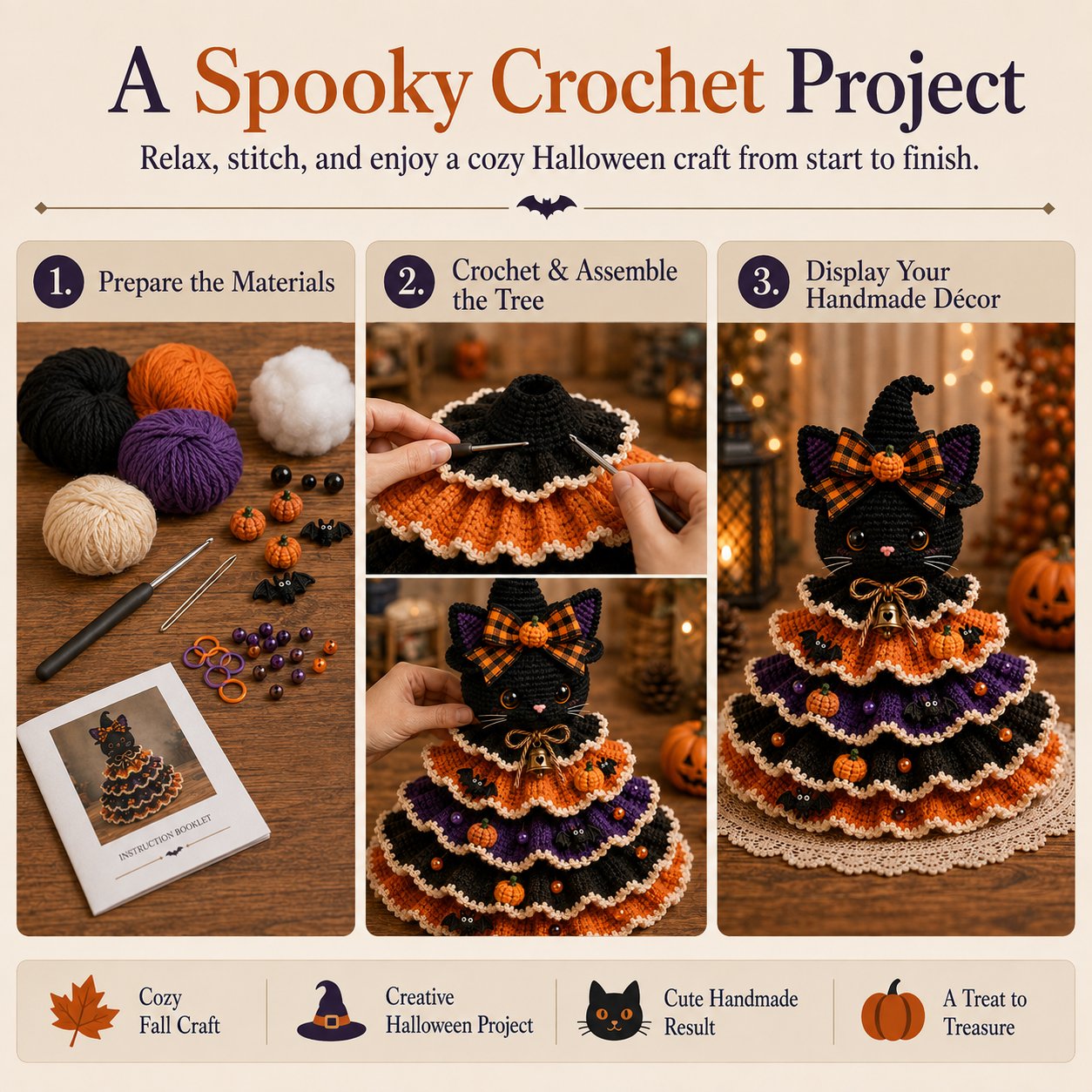 🎃 Halloween Crochet Tabletop Decor DIY Kit
