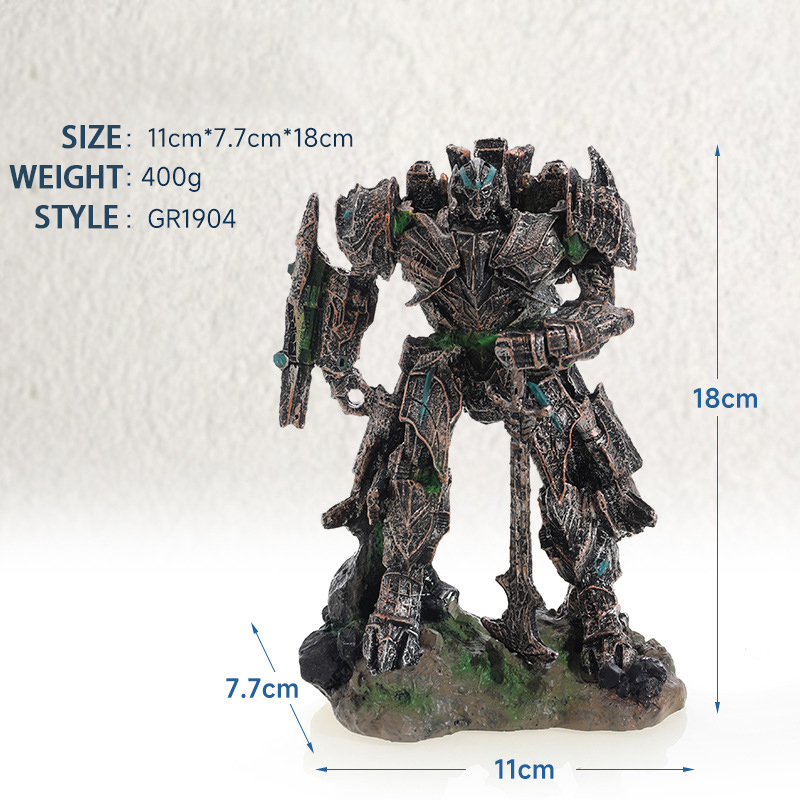 Aquarium landscaping robot, resin landscape aquarium craft, creative ornament, simulated living room decoration.-vidsheer