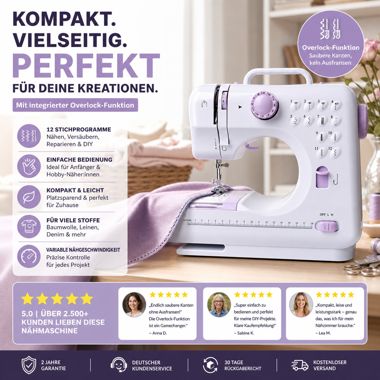 🛍️ Mini Sewing Machine for Home – 12 Stitches, Durable & Compact – Ideal for Repairs & DIY Projects ✂️